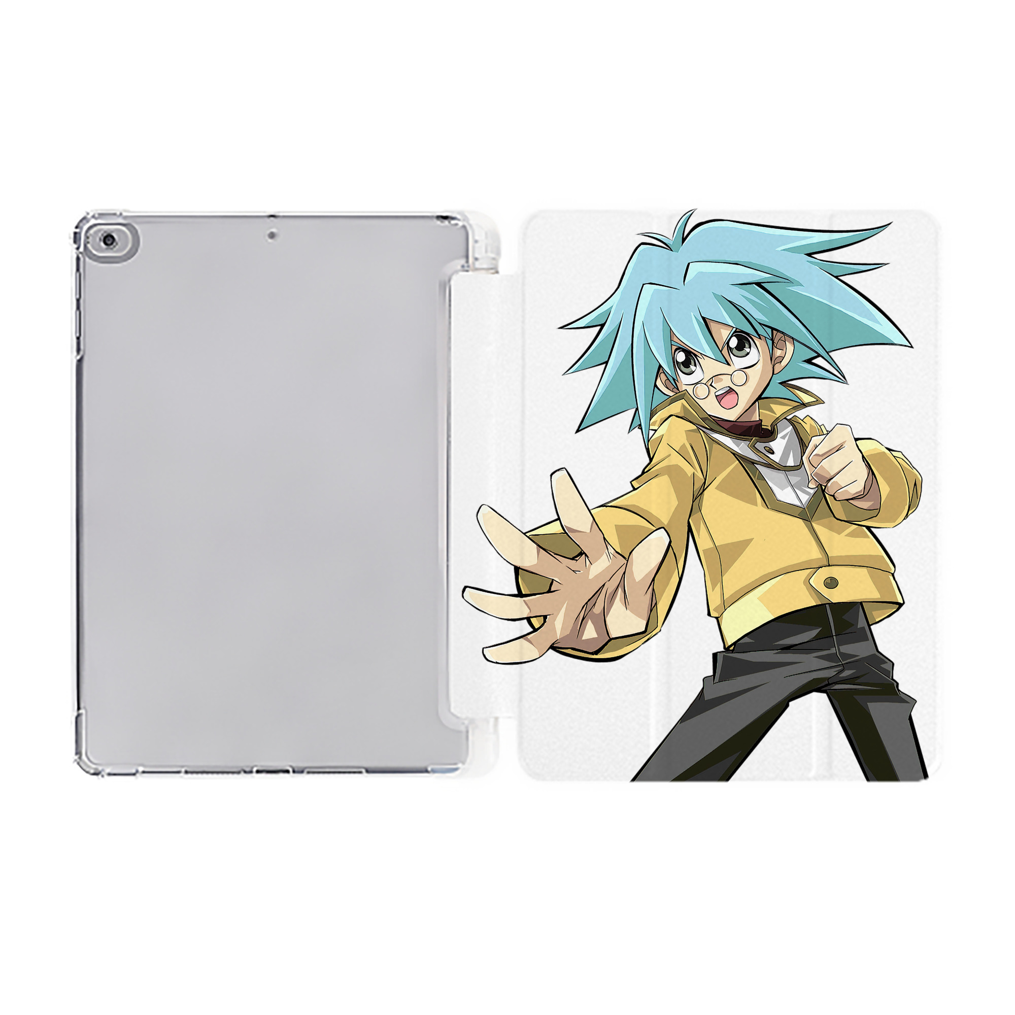 （画像用） 遊☆戯☆王 Yu-Gi-Oh! IPad ケース ペン収納付き 三つ折りスタンド PUレザー×シリコン 対応機種9.5/10.5/10.9インチ